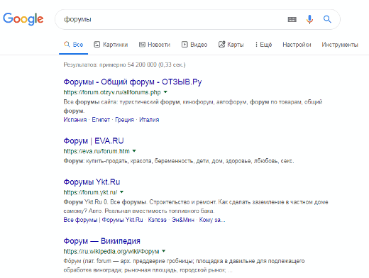 Список форумов